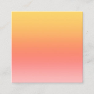 Plain colours - Yellow to Misty Pink ombre Square Business Card