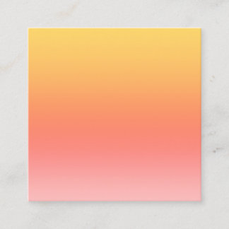 Plain colours - Yellow to Misty Pink ombre Square Business Card