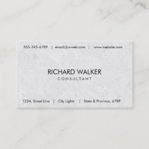 Plain Cool Elegant Modern Professional White Business Card