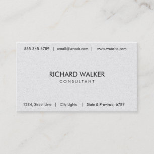 Plain Cool Elegant Modern Professional White Business Card