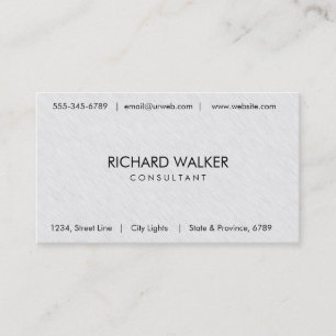 Plain Cool Elegant Modern Professional White Business Card