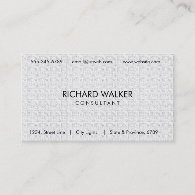 Plain Cool Elegant Modern Professional White Business Card (Front)