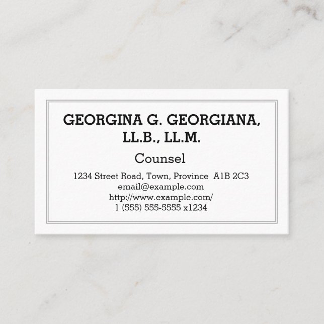 Plain Counsel Business Card (Front)
