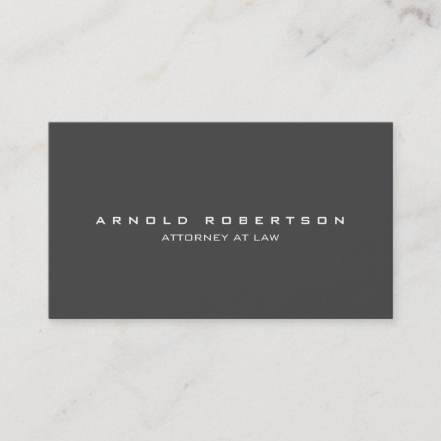 Plain Creative Grey Professional Business Card (Front)