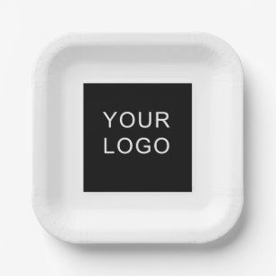 Plain Customisable Business Corporate Logo Design Paper Plate