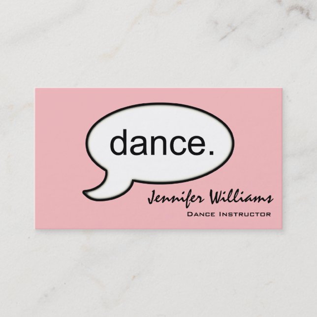Plain Dance Instructor Modern Business Card (Front)