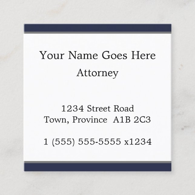 Plain, Dapper Professional Lawyer Business Card (Front)