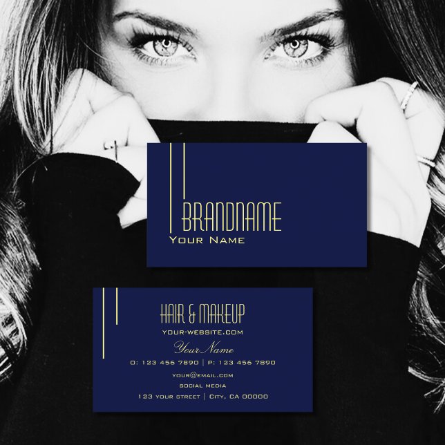 Plain Dark Indigo Blue Simple and Professional Business Card (Creator Uploaded)