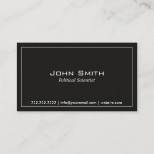 Plain Dark Political Scientist Business Card