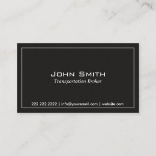 Plain Dark Transportation Broker Business Card