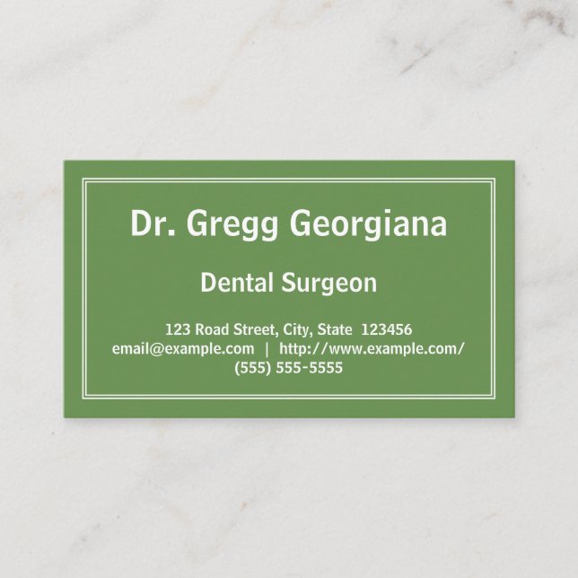 Plain Dental Surgeon Business Card (Front)