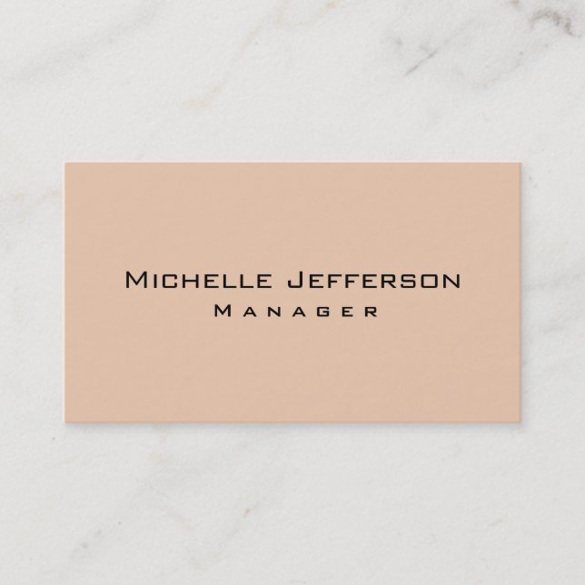 Plain Desert Sand Colour Manager Business Card (Front)