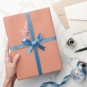 Plain Dusky Salmon Peach Colour Shade Tone Wrapping Paper