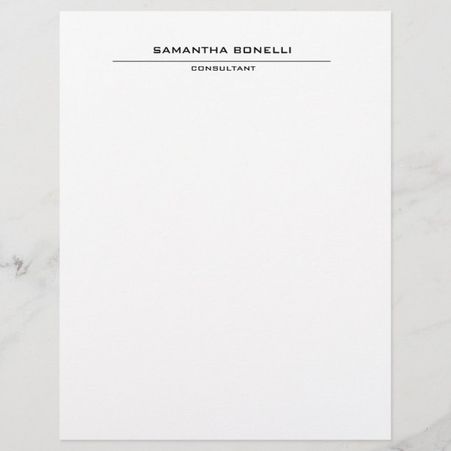 Plain Elegant Attractive Minimalist Custom Letterhead (Front)