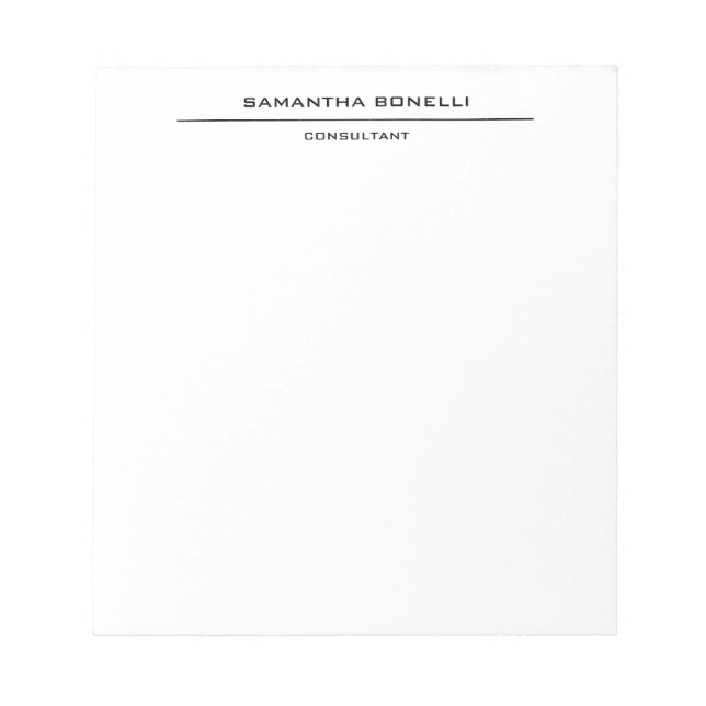 Plain Elegant Attractive Minimalist Notepad (Front)
