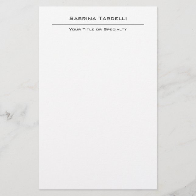 Plain Elegant Attractive Minimalist Stationery (Front)