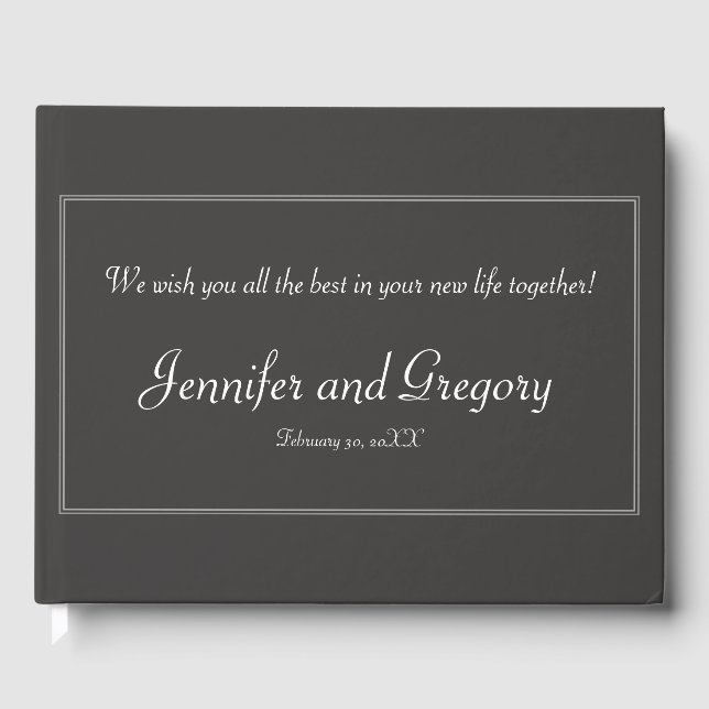 Plain, Elegant Bride/Groom Guestbook (Front)