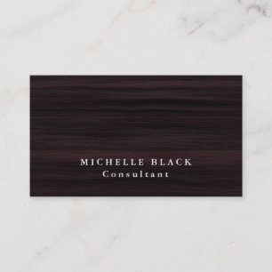 Plain Elegant Brown Wood Pattern Professional Business Card