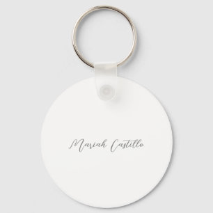 Plain Elegant Calligraphy Script Minimalist Name Key Ring