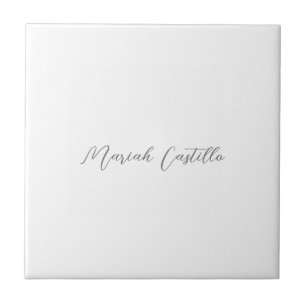 Plain Elegant Calligraphy Script Minimalist Name Tile
