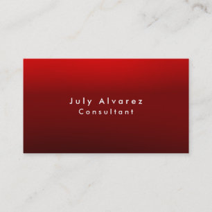 Plain Elegant Dark Red Brown Minimalist Business Card