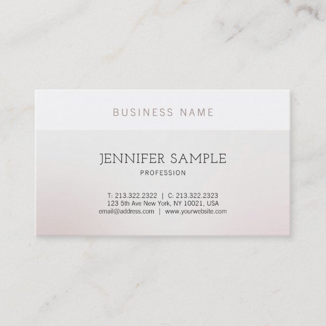 Plain Elegant Design Modern Luxury Professional Business Card (Front)