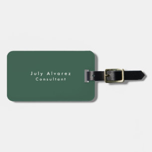 Plain Elegant Green Minimalist Modern  Luggage Tag