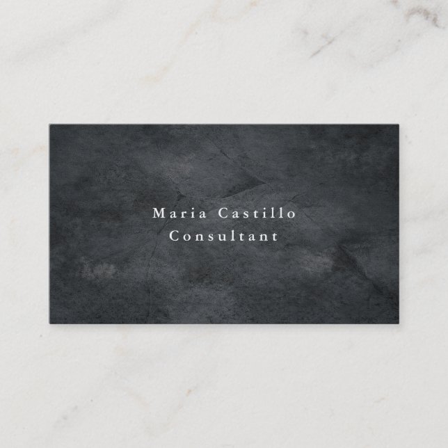 Plain Elegant Grey Texture Minimalist Modern Business Card (Front)