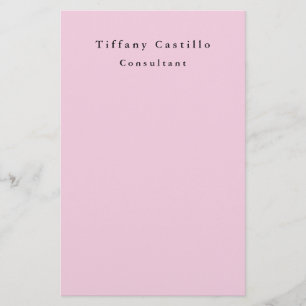Plain Elegant Light Pink Simple Minimalist Modern Stationery
