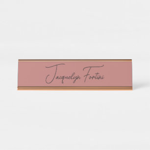 Plain Elegant Minimalist Calligraphy Script Name Desk Name Plate