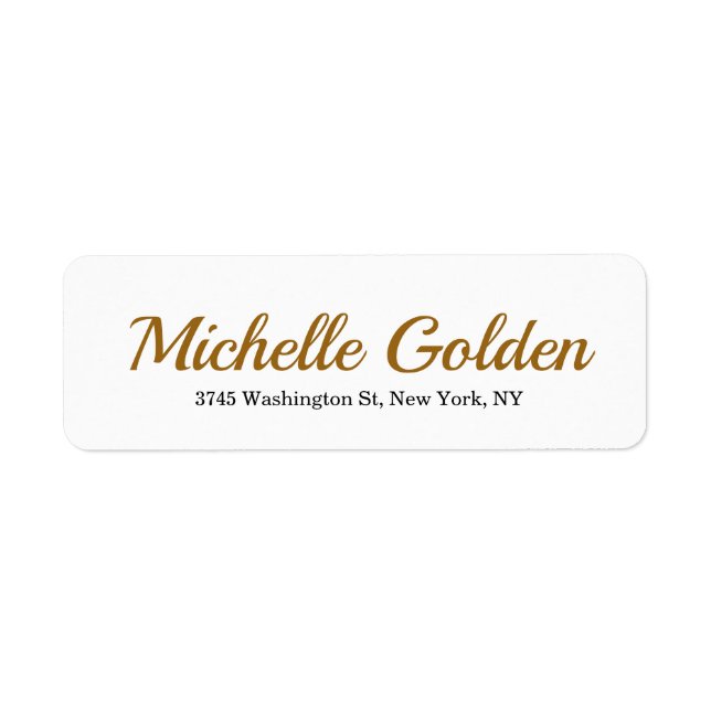 Plain Elegant Minimalist Golden Brown White Retro (Front)