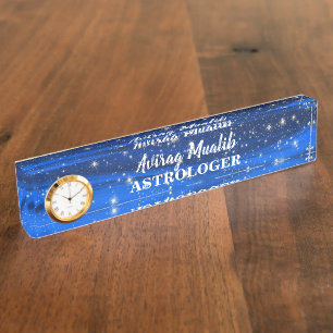 Plain Elegant Modern Astrologer Desk Name Plate 