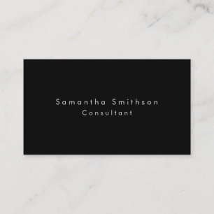 Plain Elegant Modern Black Minimalist Business Card