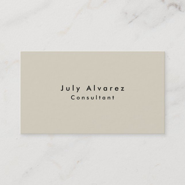 Plain Elegant Modern Minimalist Business Card (Front)