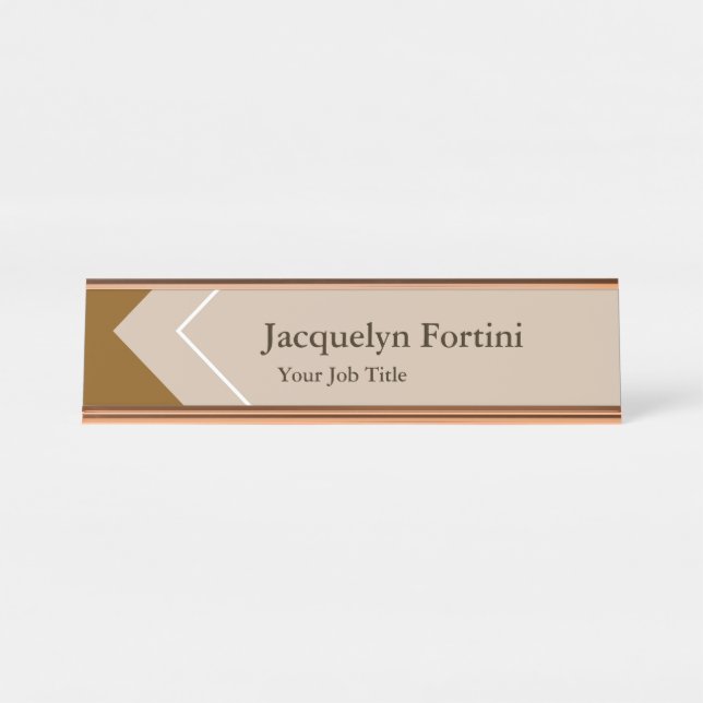 Plain Elegant Modern Minimalist Desk Name Plate (Front)