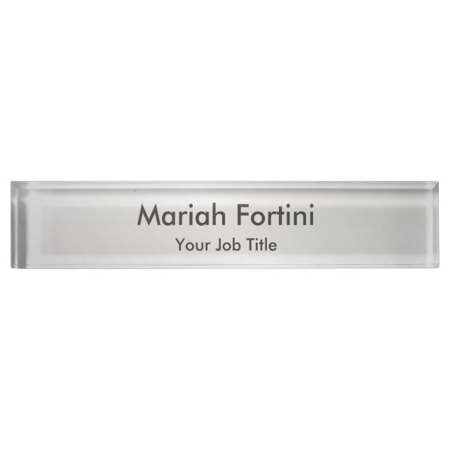 Plain Elegant Modern Minimalist Grey Nameplate (Front)
