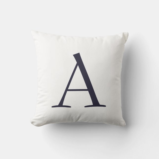 Plain Elegant Modern Monogram Initial Cushion (Front)