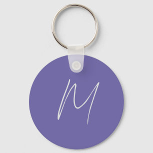 Plain Elegant Modern Own Name Monogram Key Ring