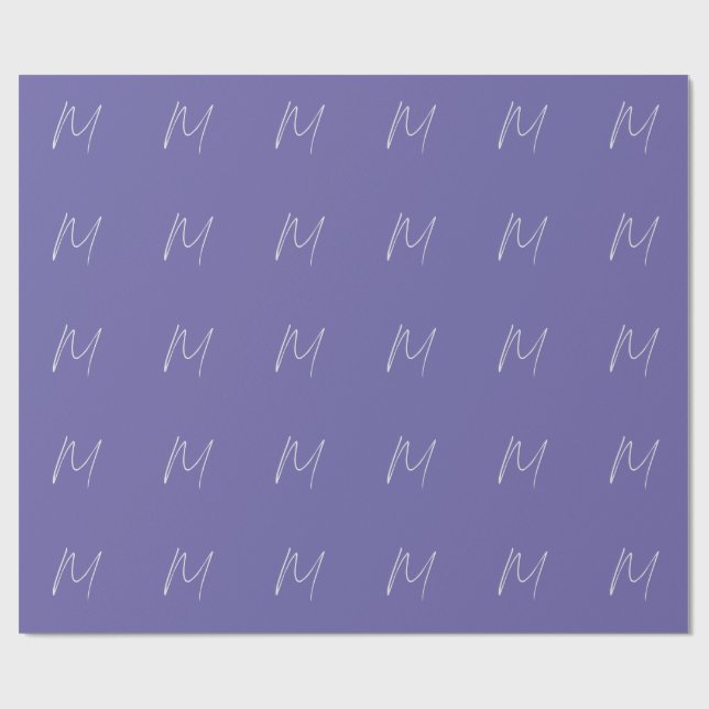 Plain Elegant Modern Own Name Monogram Wrapping Paper (Flat)