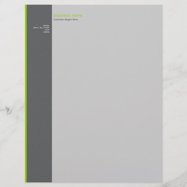 Plain Elegant Modern Simple Green Stripe Letterhead Design (Front)