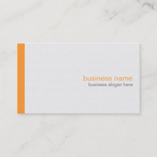 Plain Elegant Modern Simple Orange Stripe on White Business Card
