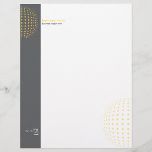 Plain Elegant Modern Simple Yellow Dots Custom Letterhead