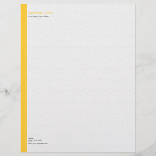 Plain Elegant Modern Simple Yellow Stripe on White Letterhead