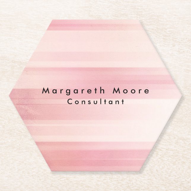 Plain Elegant Pink Background Professional Paper Coaster (Front)