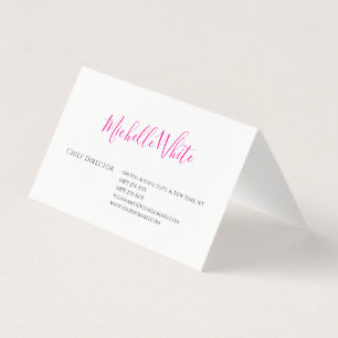  Plain Elegant Pink White Professional Modern Business Card