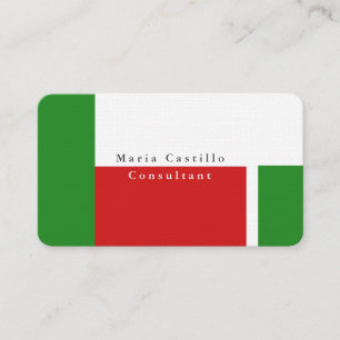 Plain Elegant Red Green White Modern Minimalist Business Card