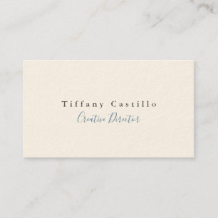 Plain Elegant Signature Cream Minimalist Modern Business Card