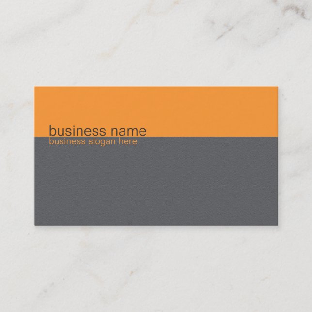 Plain Elegant Simple Orange / Grey Stripe Business Card (Front)
