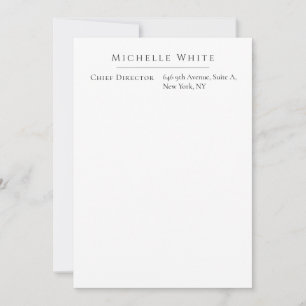  Plain Elegant White Professional Modern Card