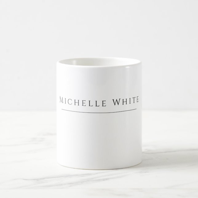  Plain Elegant White Professional Modern Coffee Mug (Center)